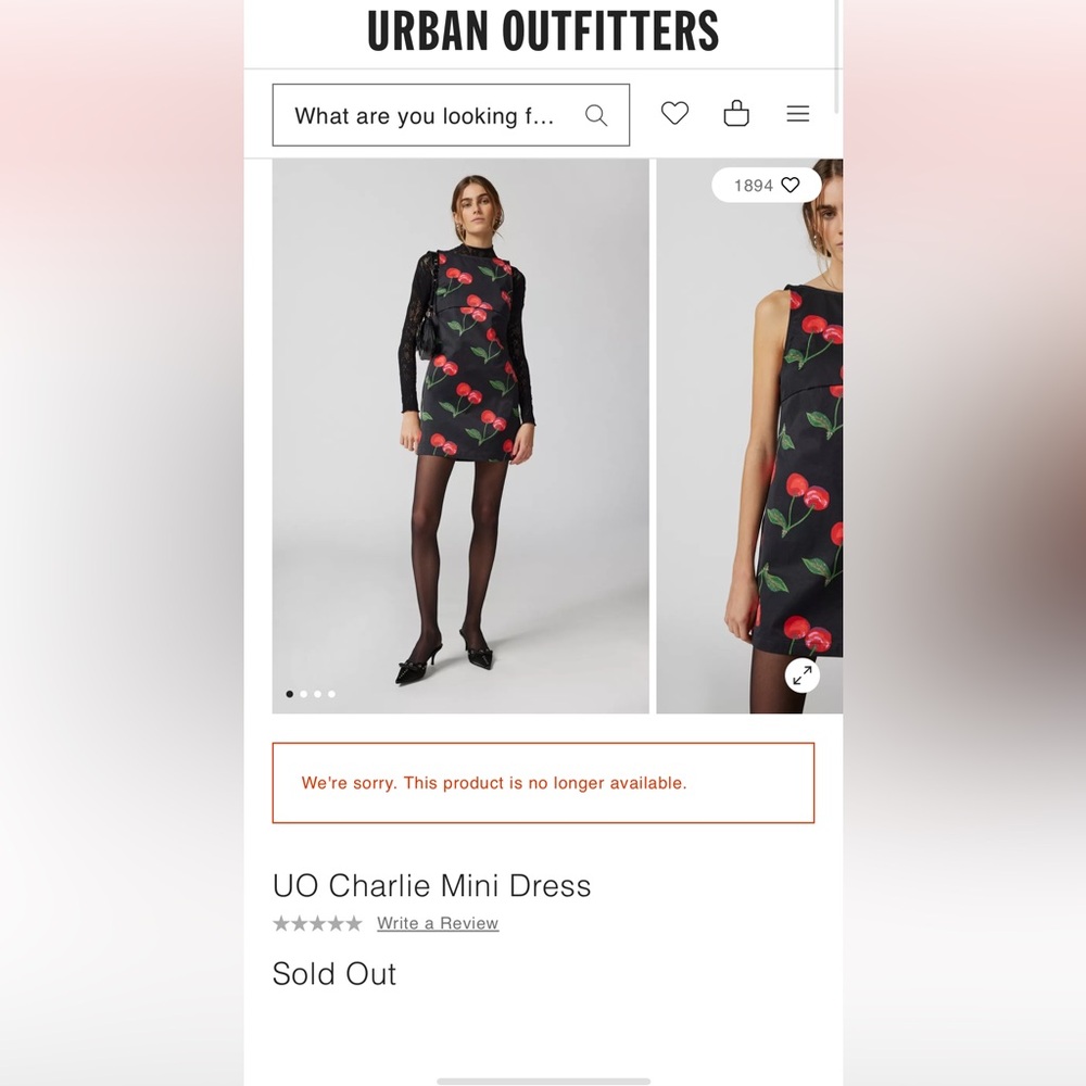 Urban outfitters cherry dress - Picture 2 of 5